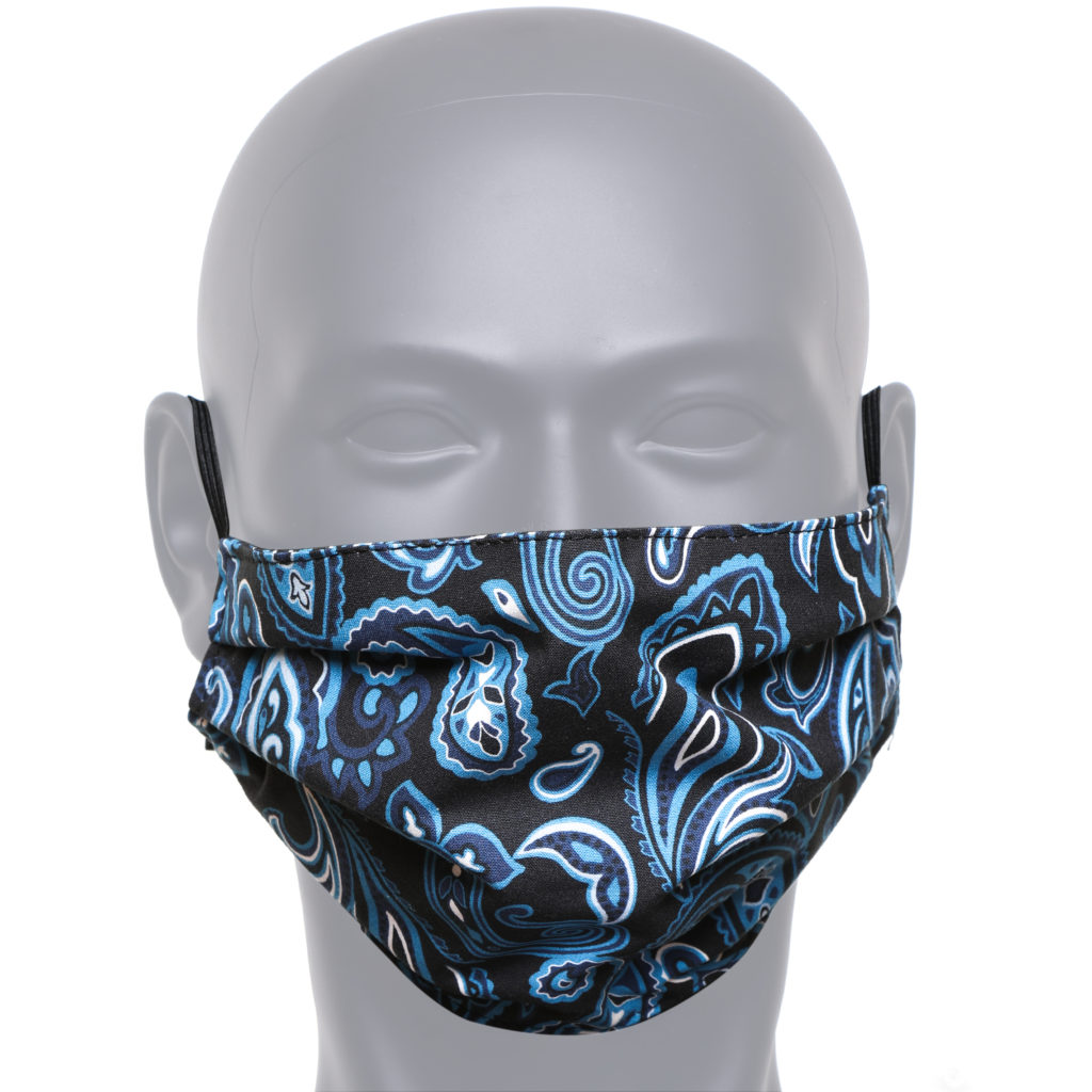 Black And Blue Paisley Face Mask