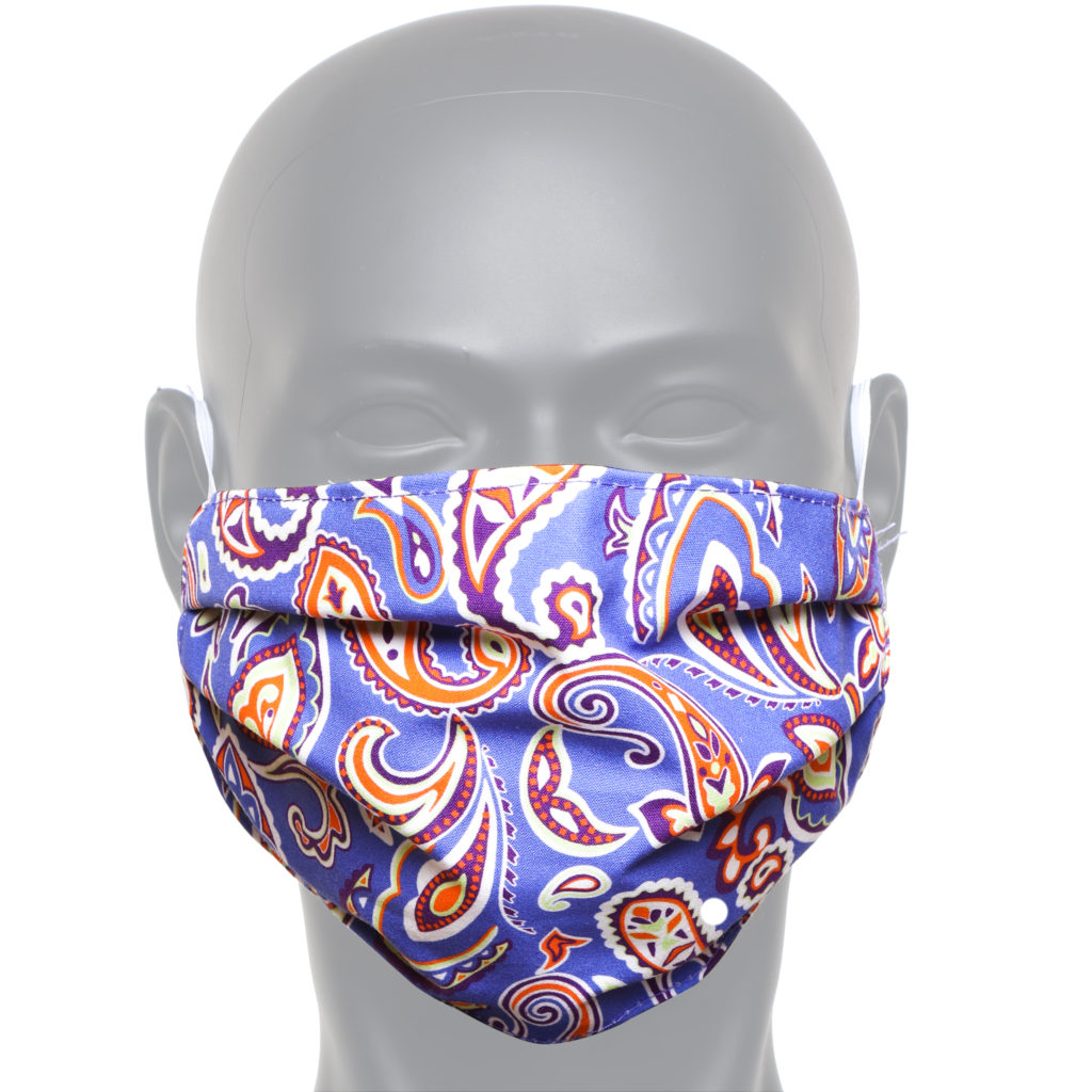 Blue And Orange Paisley Face Mask