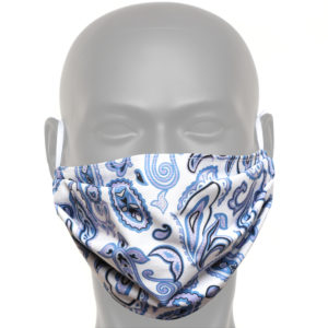 White And Blue Paisley Face Mask